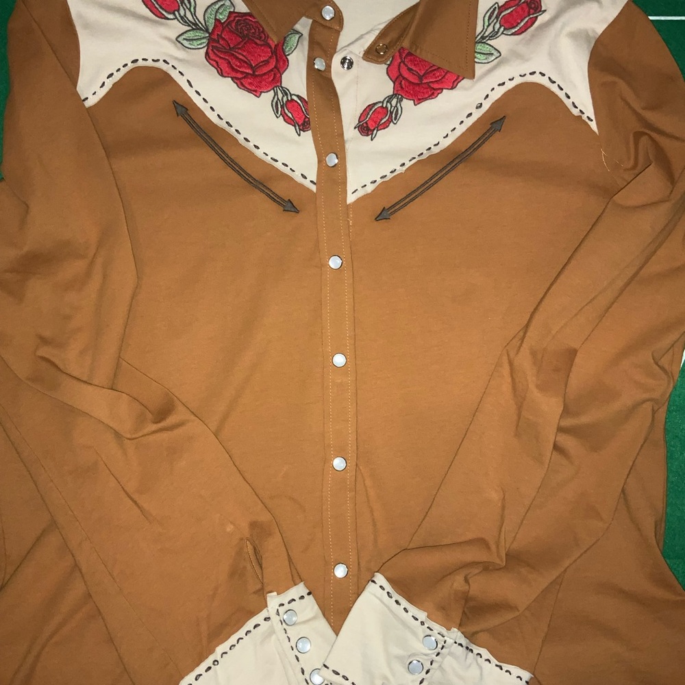 Rodeo QuincyWestern Shirt with Rose Embroidery - Picture 2 of 8